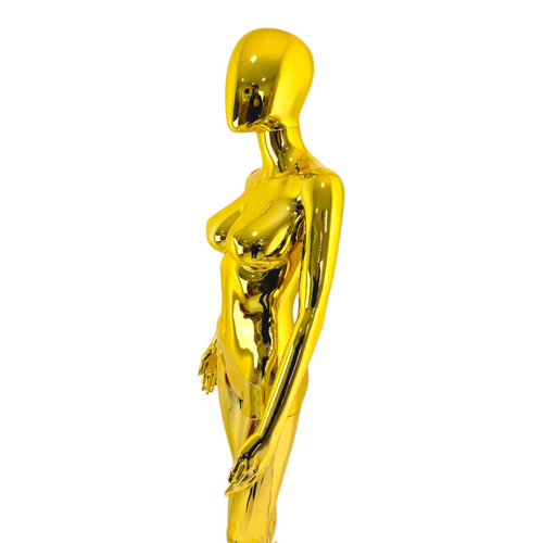 Female Faceless Display Egg Head Mannequin–Luxury Gold Retail Showcase-5G