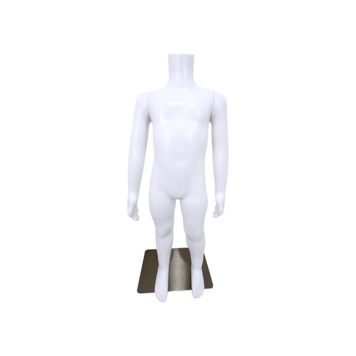 Child Headless Mannequin 76cm Matt White Plastic Display with Rotating Arms