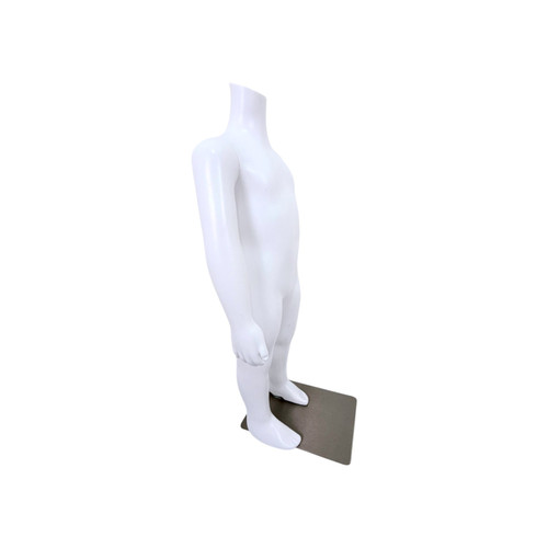 Child Headless Mannequin 76cm Matt White Plastic Display with Rotating Arms