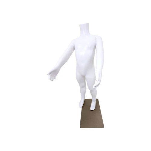 Child Headless Mannequin 76cm Matt White Plastic Display with Rotating Arms, product shown on a white background, balanced, centred square layout