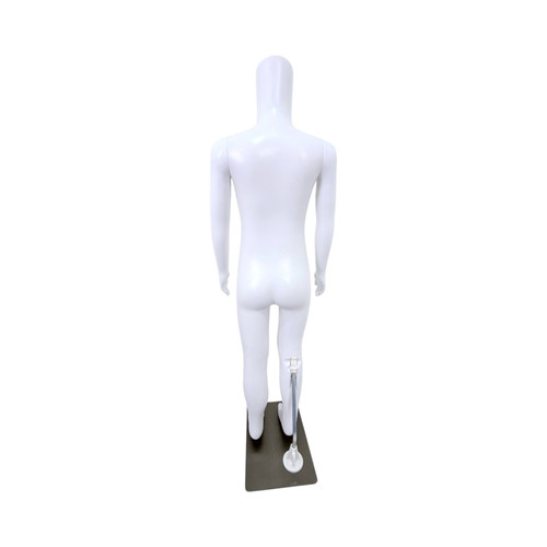 Child Headless Mannequin 99cm Matt White Plastic Display with Rotating Arms, full-height product view on a white background, brightly lit product image
