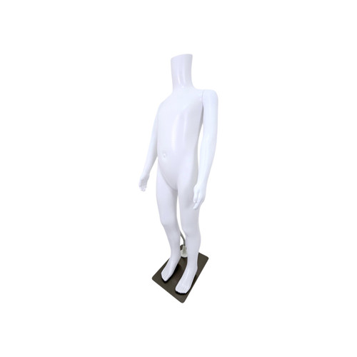 Child Headless Mannequin 99cm Matt White Plastic Display with Rotating Arms