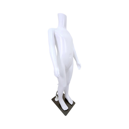 Child Headless Mannequin 99cm Matt White Plastic Display with Rotating Arms