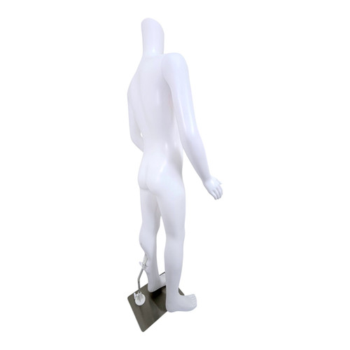Child Headless Mannequin 129cm Matt White Plastic Display with Rotating Arms, full-height product view on a white background, gallery image 6 of 11