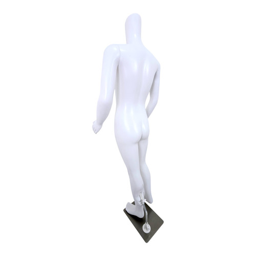 Child Headless Mannequin 129cm Matt White Plastic Display with Rotating Arms, full-height product view on a white background, gallery image 7 of 11