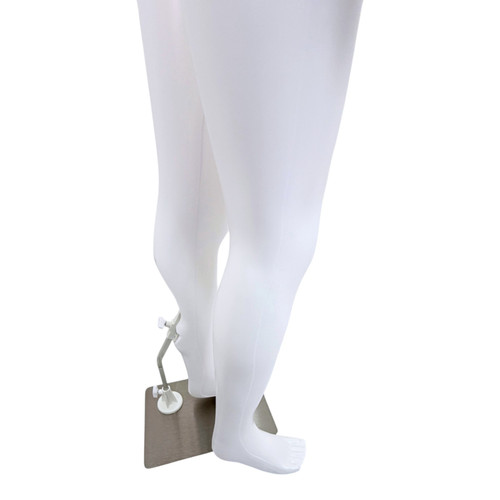 Child Headless Mannequin 129cm Matt White Plastic Display with Rotating Arms, full-height product view on a white background, brightly lit product image