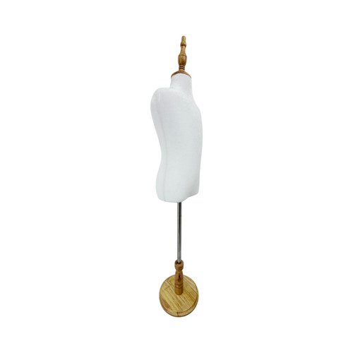 Children Tailors Dummy White Torso Dress Form with Round Base Stand