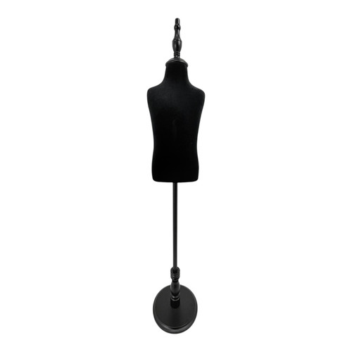 Children Tailors Dummy Black Torso Dress Form with Round Base Stand