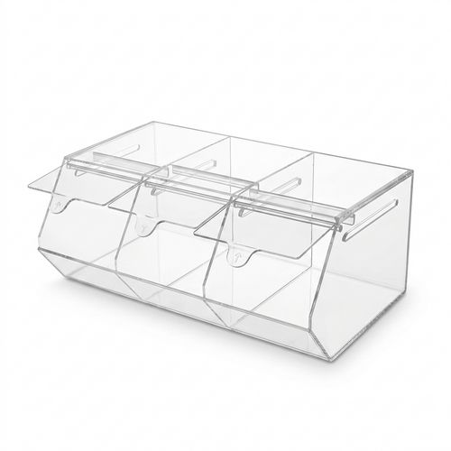 3 Section Acrylic Pick & Mix Sweet Dispenser Clear Candy Display Unit