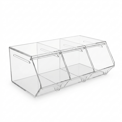 3 Section Acrylic Pick & Mix Sweet Dispenser Clear Candy Display Unit