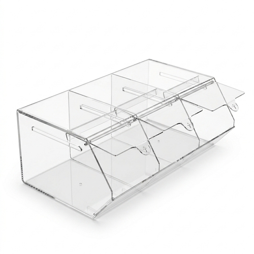 3 Section Acrylic Pick & Mix Sweet Dispenser Clear Candy Display Unit, product shown on a white background, brightly lit product image