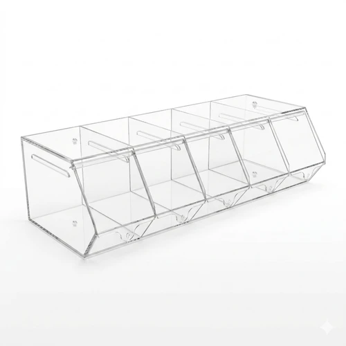5 Section Acrylic Pick & Mix Sweet Dispenser Clear Candy Display Unit