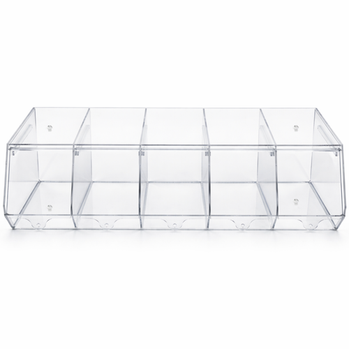 5 Section Acrylic Pick & Mix Sweet Dispenser Clear Candy Display Unit, product shown on a white background, brightly lit product image