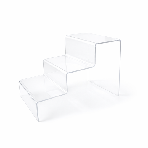 3 Tier Clear Acrylic Display Stand Retail Step Riser Product Showcase