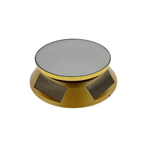 Solar LED Rotating Display Stand 360° Turntable Motorized Gold