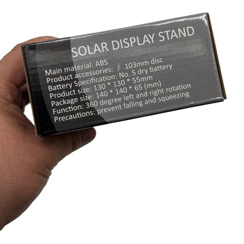 Solar LED Rotating Display Stand 360° Turntable Motorized Gold
