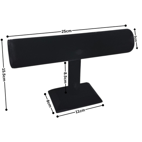 Black T-Bar Bracelet Display Stand Watch Jewellery Holder Rack