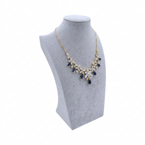 Grey Velvet Necklace Bust Display Stand Jewellery Shop Display