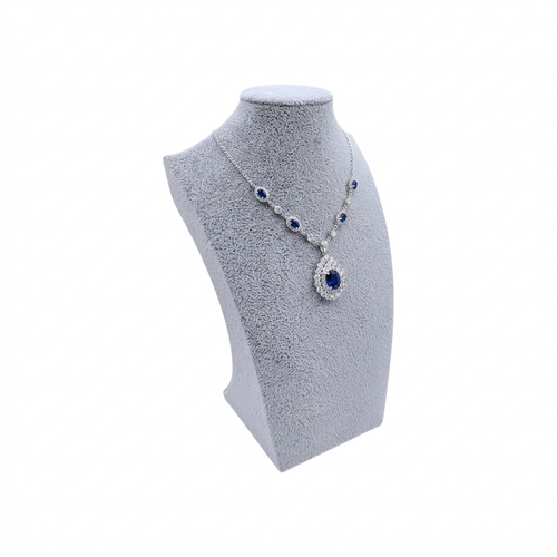 Grey Velvet Necklace Bust Display Stand Jewellery Shop Display