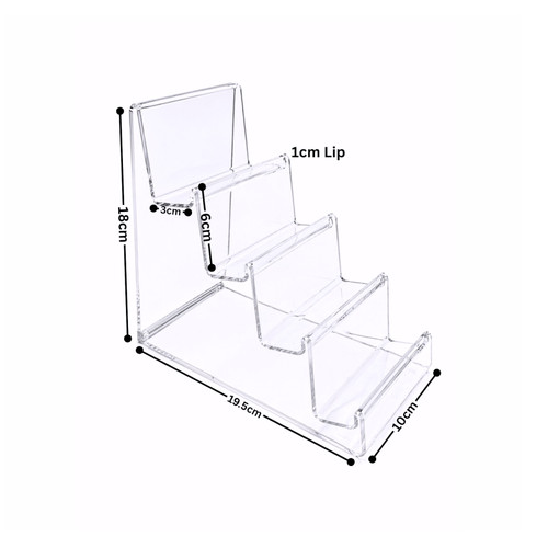 4 Tier Clear Acrylic Mobile Phone Display Stand Retail Jewellery Organizer
