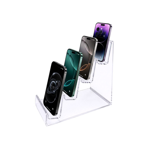 4 Tier Clear Acrylic Mobile Phone Display Stand Retail Jewellery Organizer