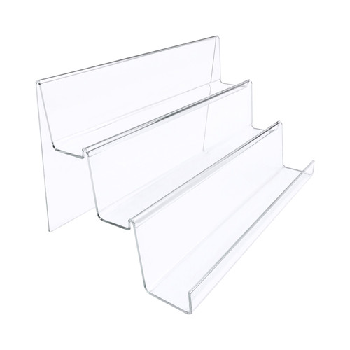 3 Tier Clear Heavy Duty Acrylic Display Stand With Lip Phone iPad Holder
