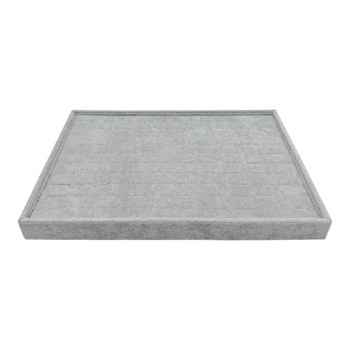 Grey Velvet 100 Grid Jewellery Organizer Tray Insert 35×24×3cm