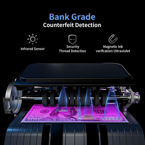 Mixed Denomination Money Counter UV MG IR TFT Display 1200/min