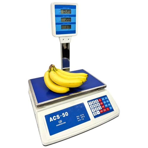 50kg Digital Price Computing Scale with Pole Display UK Plug LCD