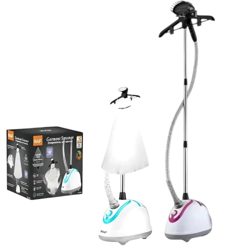 RAF Garment Steamer 1800W 2300ml Vertical Steam Iron Clothes UK, close product view on a white background