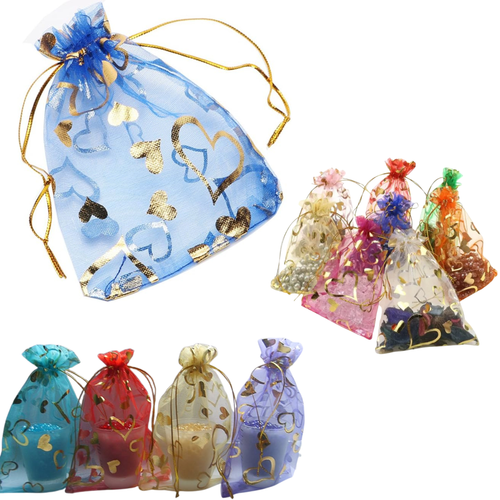 100x Organza Gift Bags 10x12cm Jewellery Wedding Party Favour