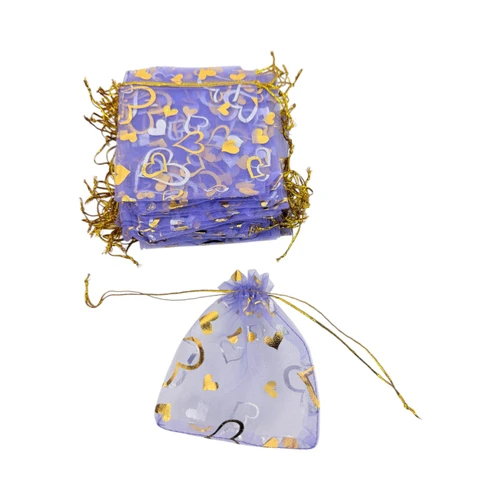 100x Organza Gift Bags 10x12cm Jewellery Wedding Party Favour, product shown on a white background, balanced, centred square layout
