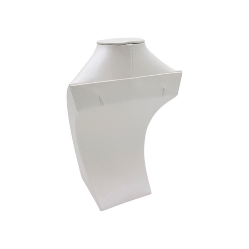 White Shiny Leatherette Necklace Bust Display Stand Jewellery Display