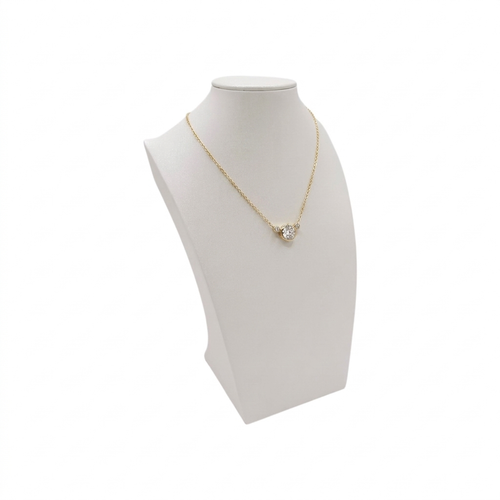 White Shiny Leatherette Necklace Bust Display Stand Jewellery Display