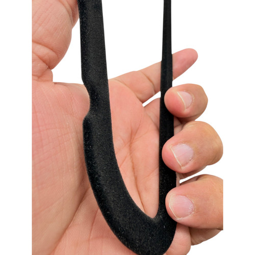 Kids Black Velvet Coat Hangers Non Slip Slim Swivel Hook 29cm