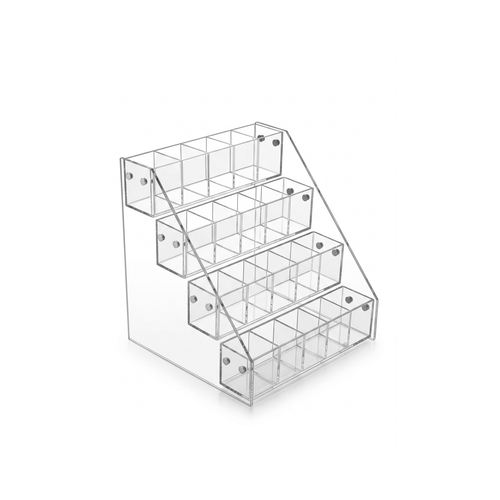 4 Tier Acrylic Cube Display Stand Countertop Organiser 20 Compartments, product shown on a white background, gallery image 7 of 11