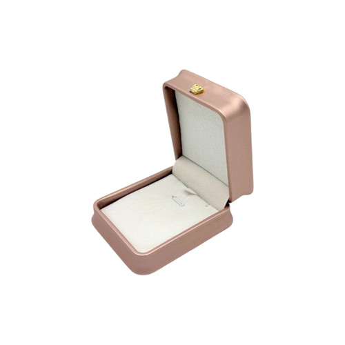 Luxury Rose Gold PU Leather Pendant Box Jewellery Gift Case, product shown on a white background, brightly lit product image