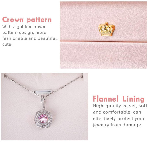 Luxury Rose Gold PU Leather Pendant Box Jewellery Gift Case