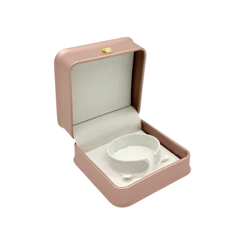Luxury Rose Gold PU Leather Bangle Bracelet Box Jewellery Case