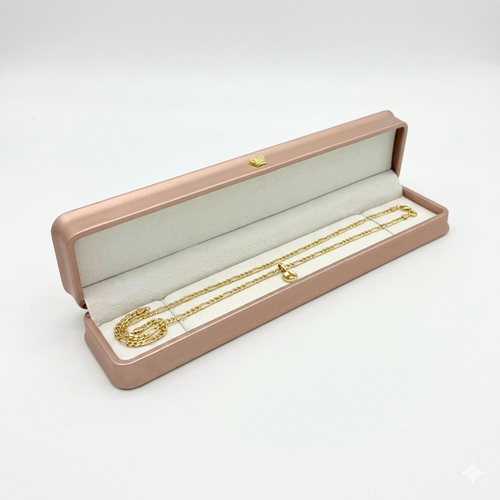 Luxury Rose Gold PU Leather Chain Display Box Jewellery Case