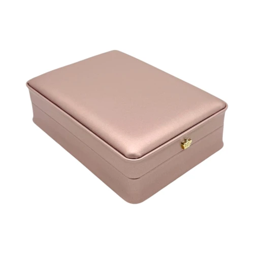 Luxury Rose Gold PU Leather Wedding Jewellery Set Box Case