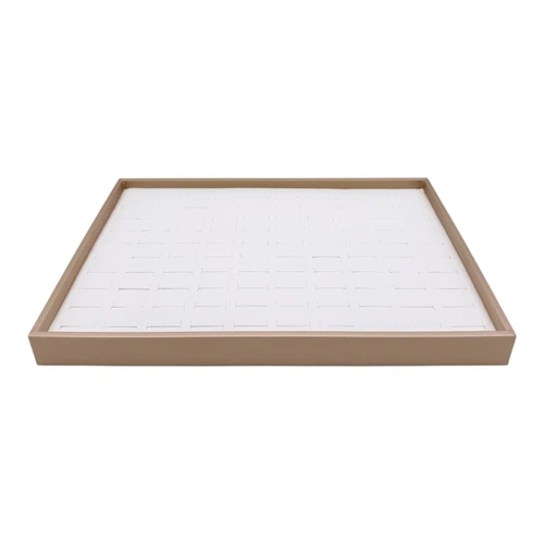 Luxury Rose Gold Jewelry Drawer Organizer 100-Grid Beige Velvet Insert