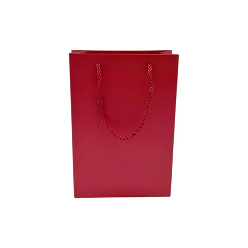 10x Blood Red Matte Gift Bag with Rope Handles - Small & Large, product shown on a white background, balanced, centred square layout