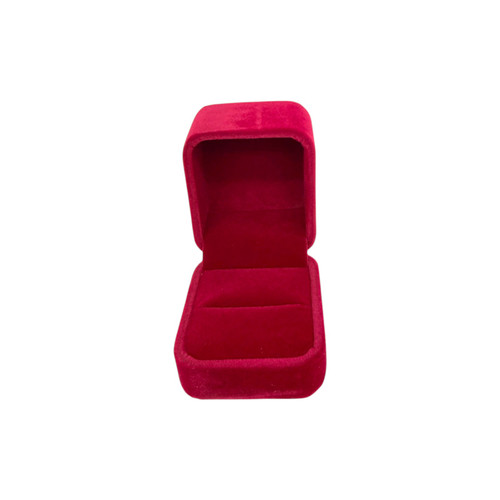 Red Velvet Ring Box Single Wedding Engagement Proposal Jewellery Gift Case