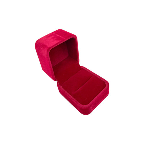 Red Velvet Ring Box Single Wedding Engagement Proposal Jewellery Gift Case