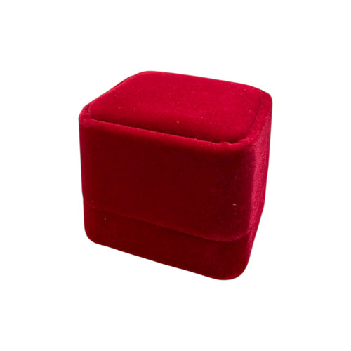 Red Velvet Ring Box Single Wedding Engagement Proposal Jewellery Gift Case