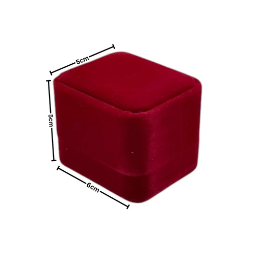 Red Velvet Ring Box Single Wedding Engagement Proposal Jewellery Gift Case
