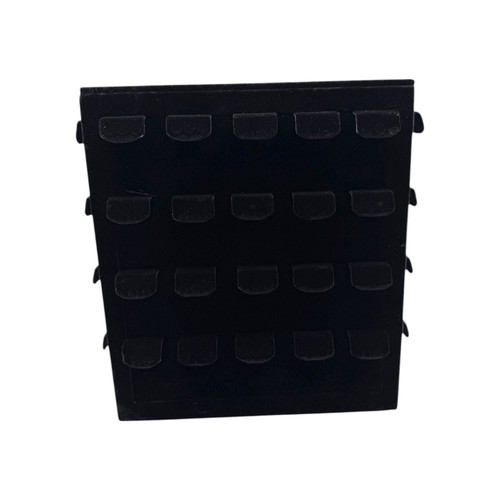 Black Velvet Rotating Earring Stand Wooden 80 Pair Jewellery Display Holder, product shown on a white background, balanced, centred square layout