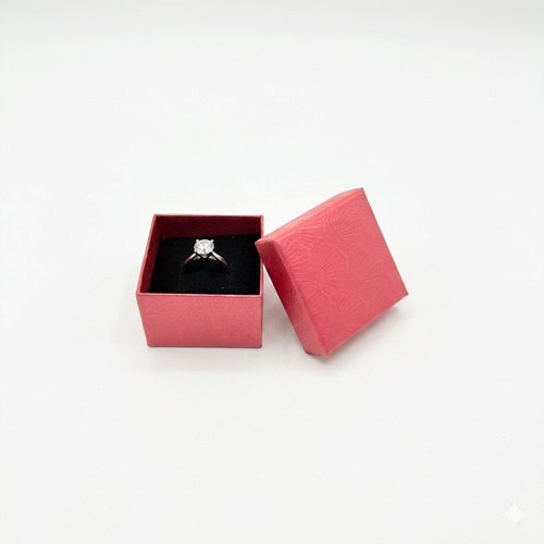 Calypso Coral Ring Jewellery Gift Box with Black Foam Insert