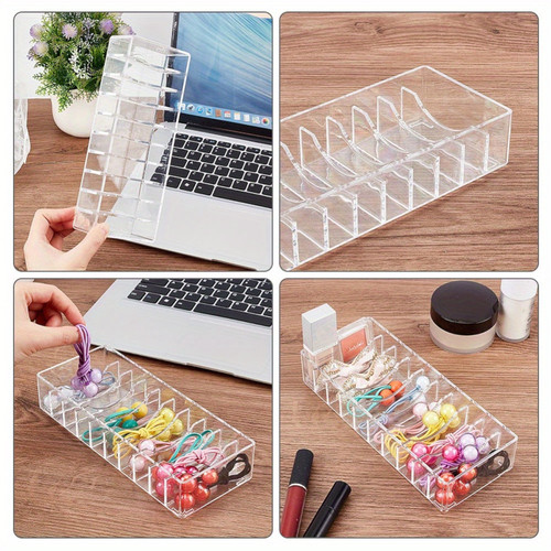 Clear Acrylic 10 Grid Jewellery Headband Storage Display Organiser Tray